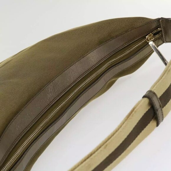 GUCCI Sherry Line Shoulder Bag Canvas Gold Auth ac1764 - Picture 8 of 16